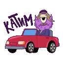微笑天使,紫色独眼兽,boom,微信表情,GIF,sticker